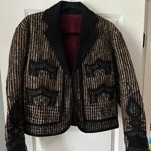 Vintage Victorian wool embroidered blazer coat